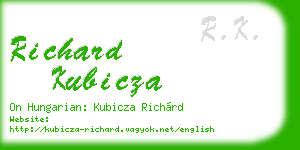 richard kubicza business card